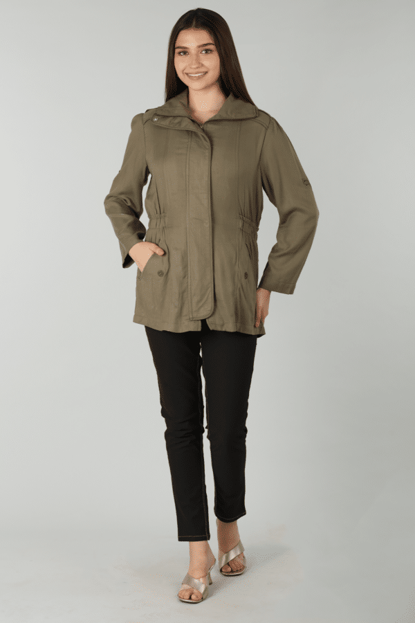 Olive Green Winter Jacket For Women