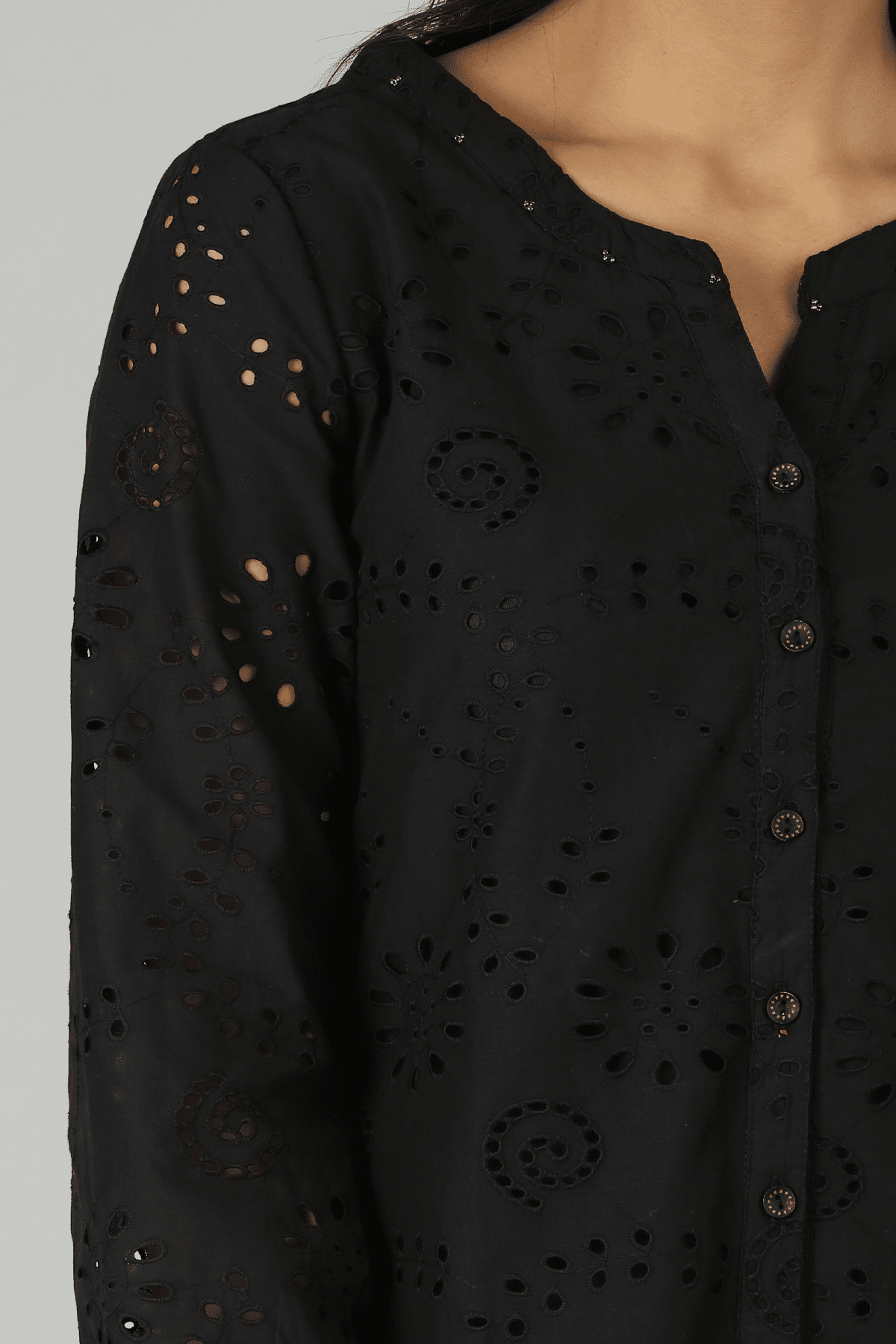 Black Embroidered Top Online