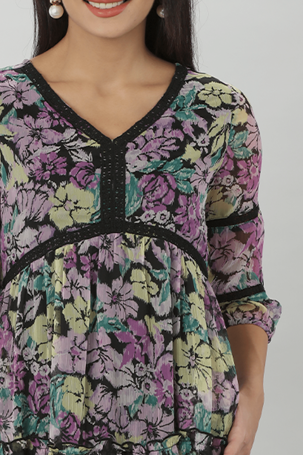 Purple Chiffon Dress For Women