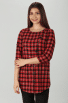 Checks Red Top For Women