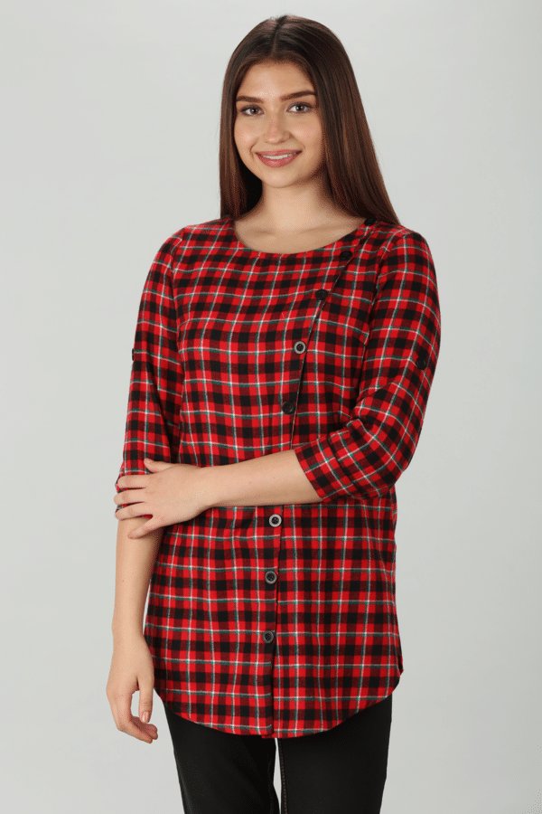 Checks Red Top For Women