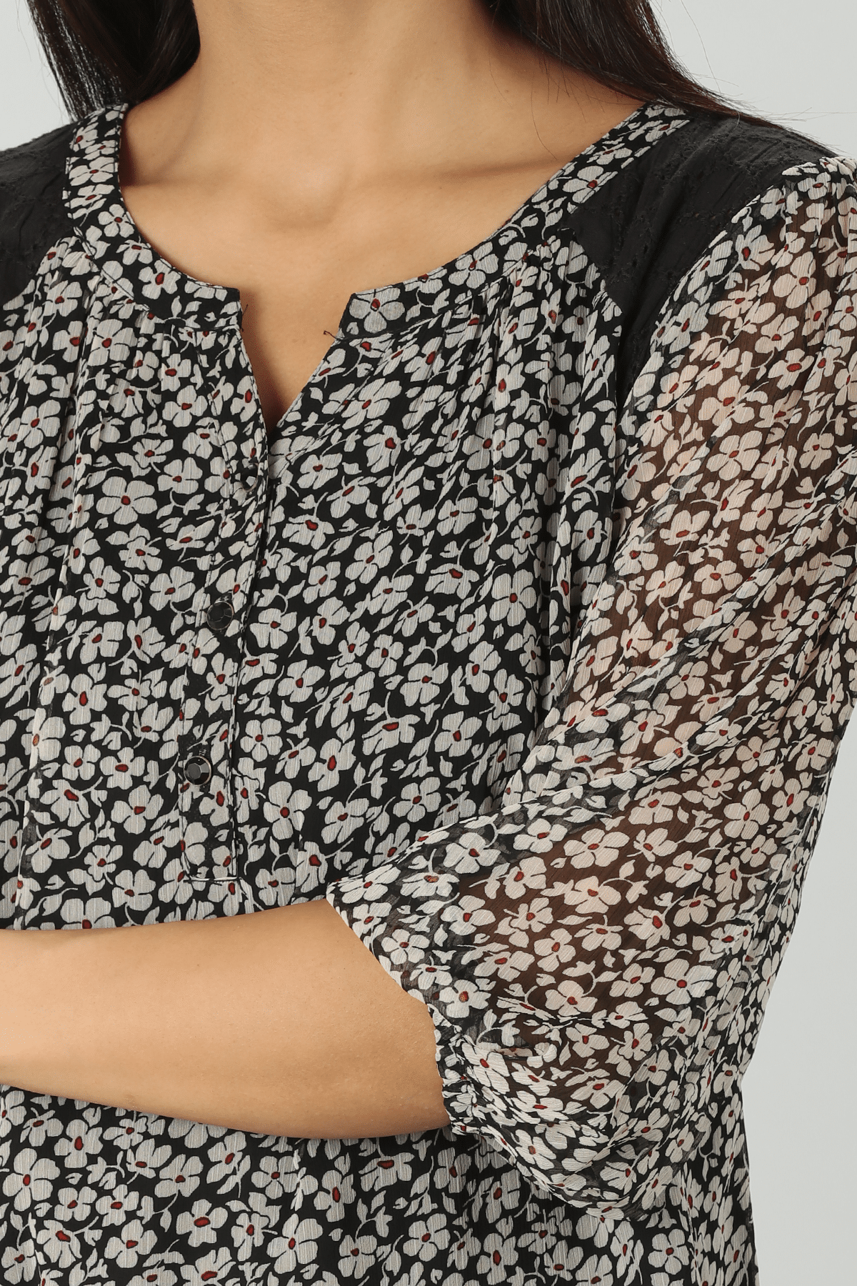 Printed Grey Top Ladies