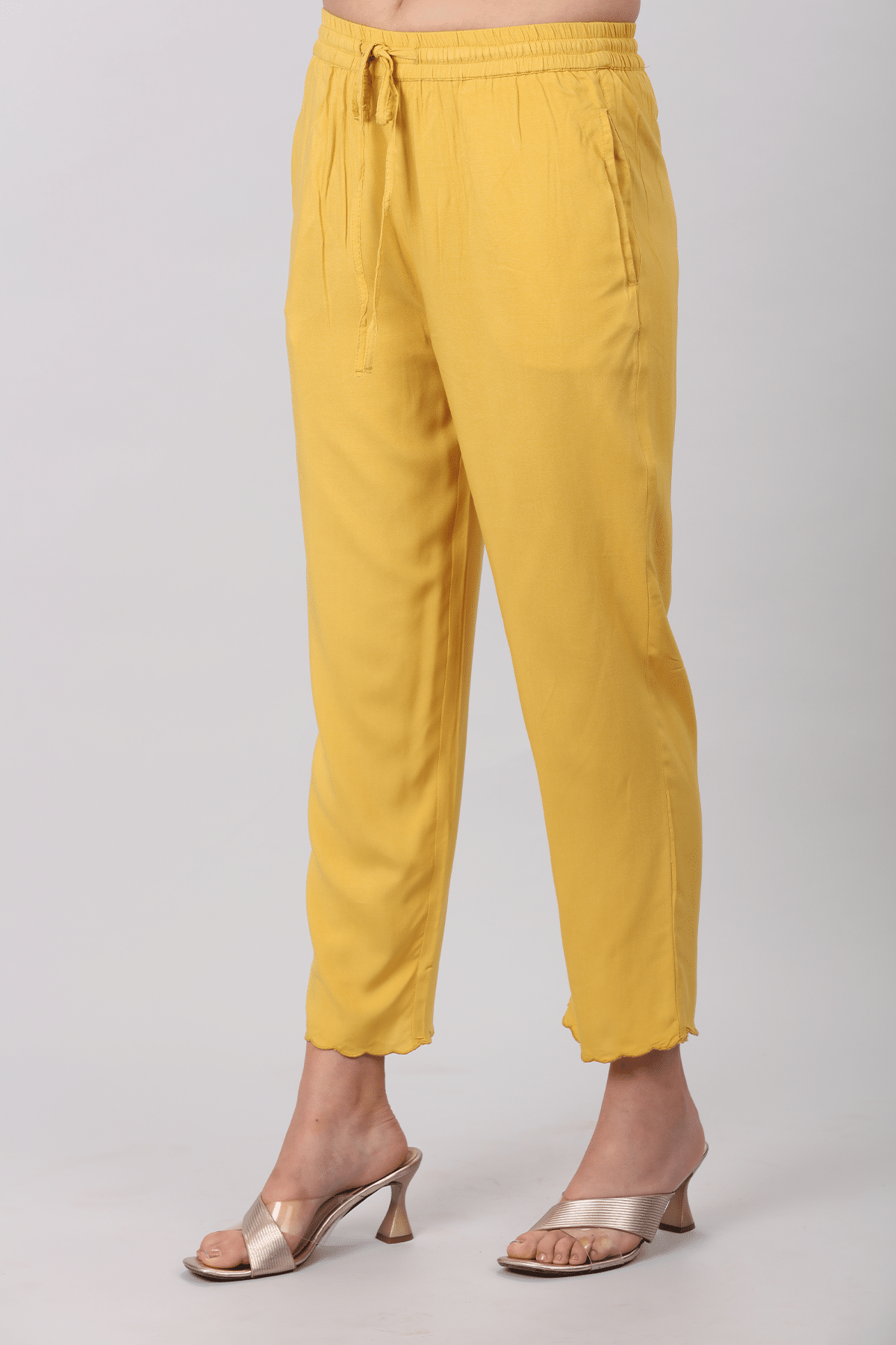 Mustard Colour Palazzo For Ladies