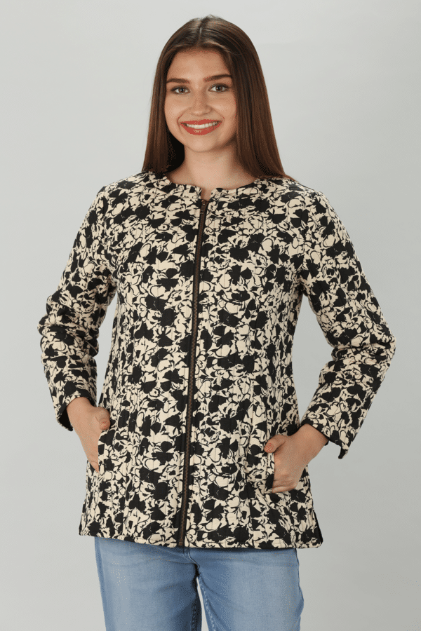 Black Printed Jacket Women