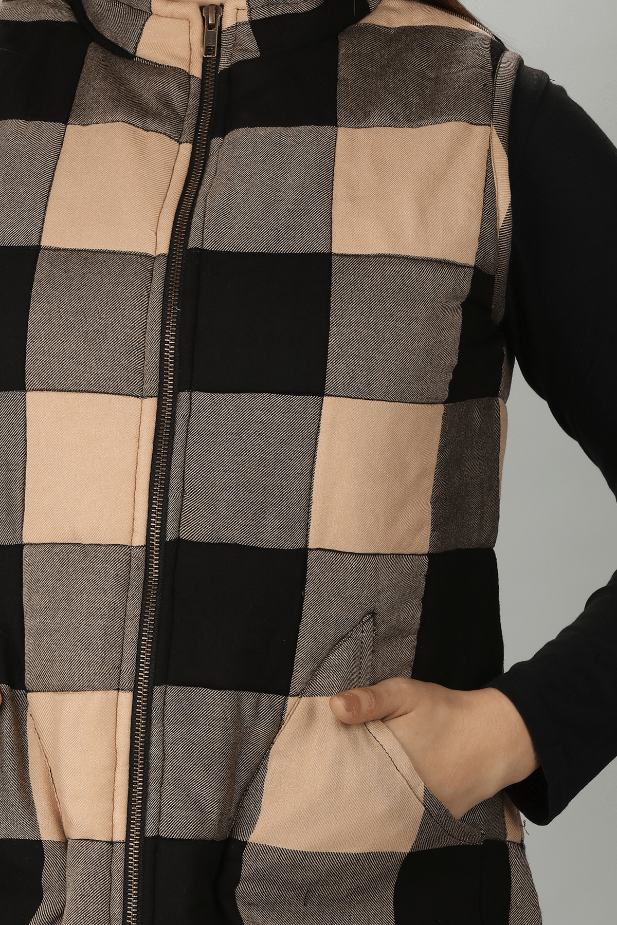 Brown Sleeveless Jacket Women