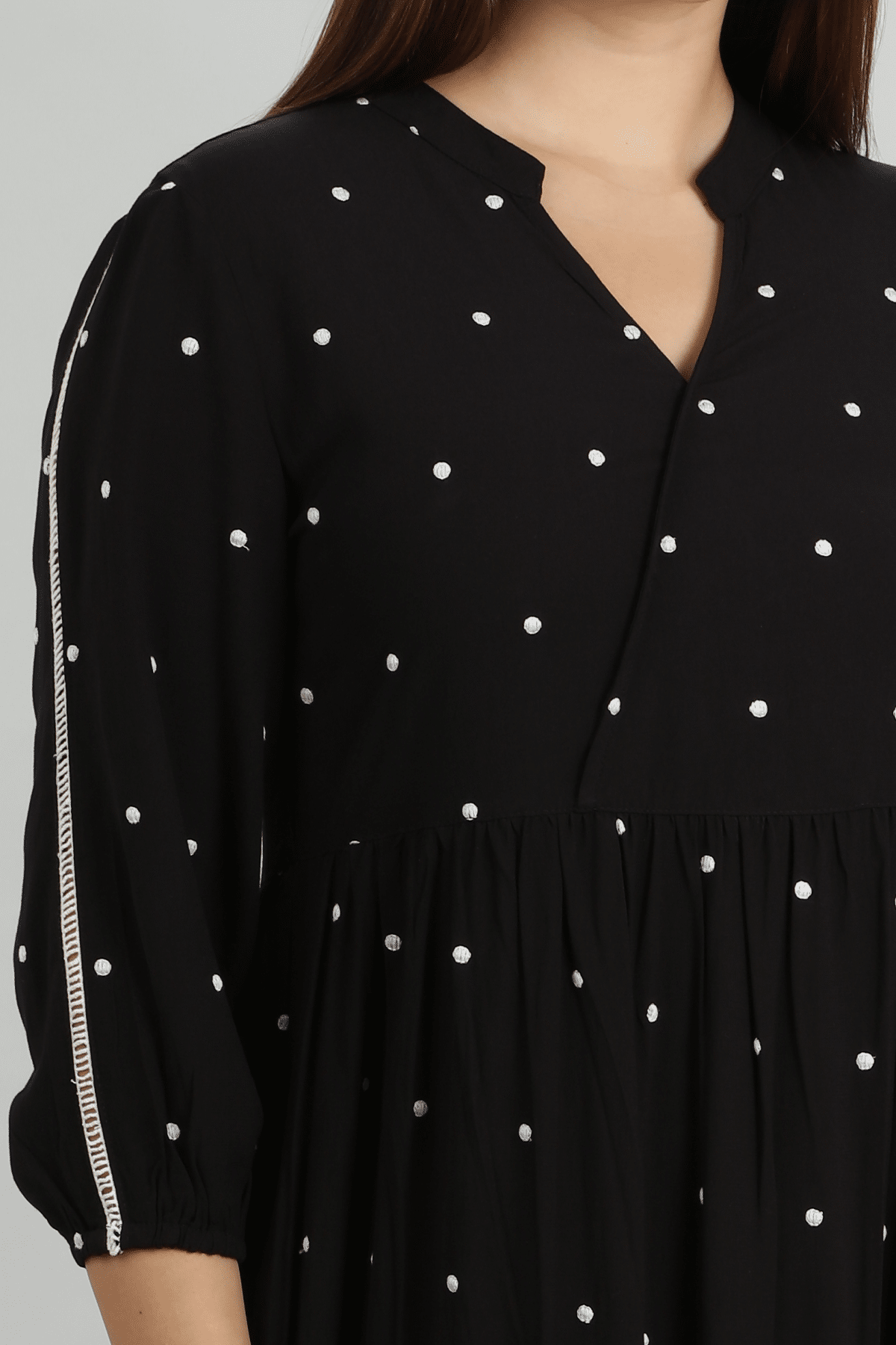 Polka Dot Dress Black For Women
