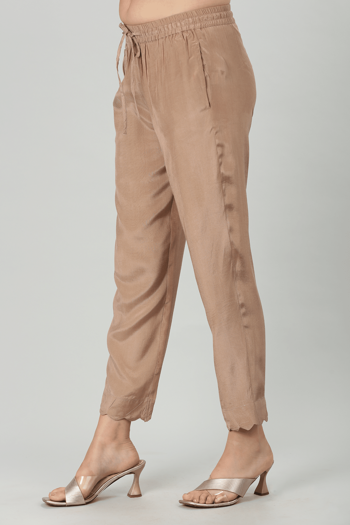 Beige Embellished Palazzo - Image 4