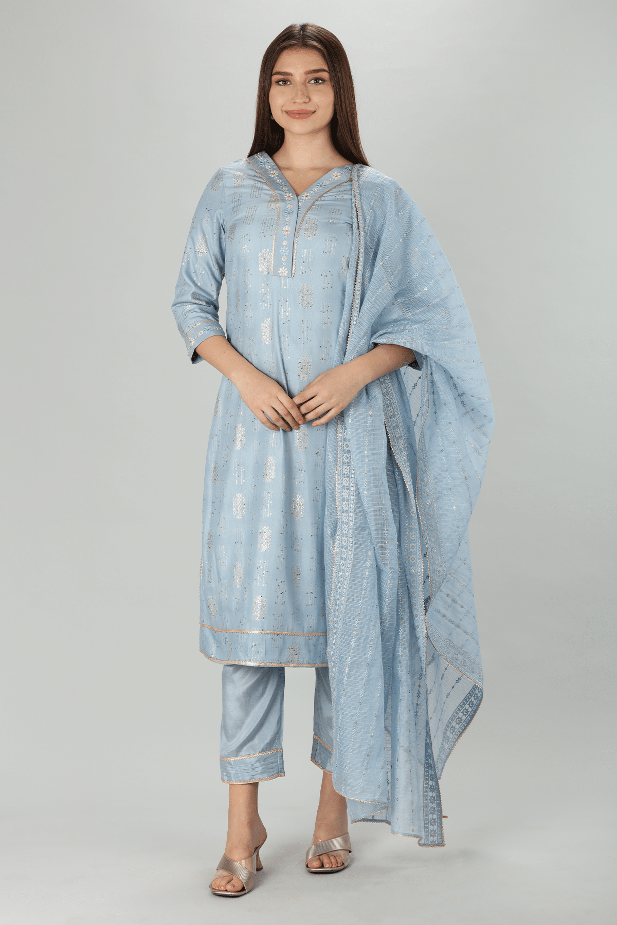 Blue Kurta For Ladies
