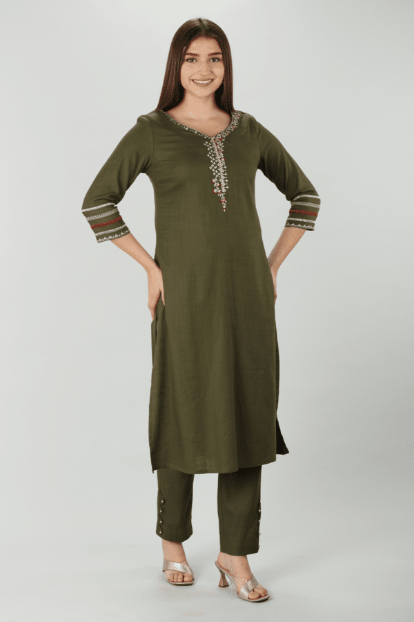 Olive Green Kurti For Women