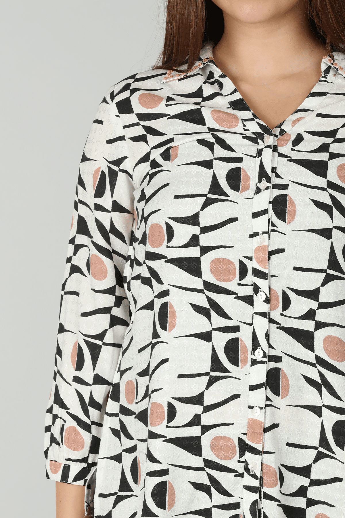 Dobby Grey Shirt For Women