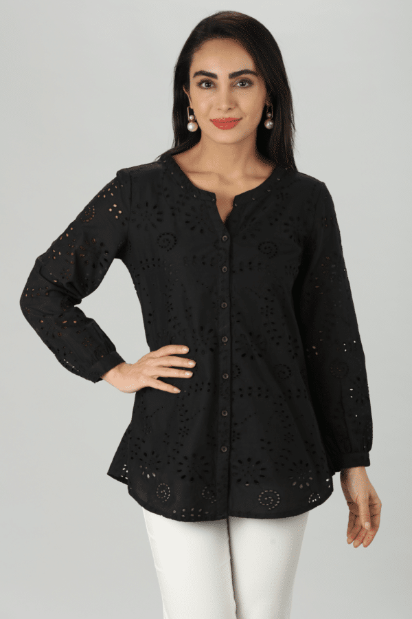 Black Embroidered Top Online