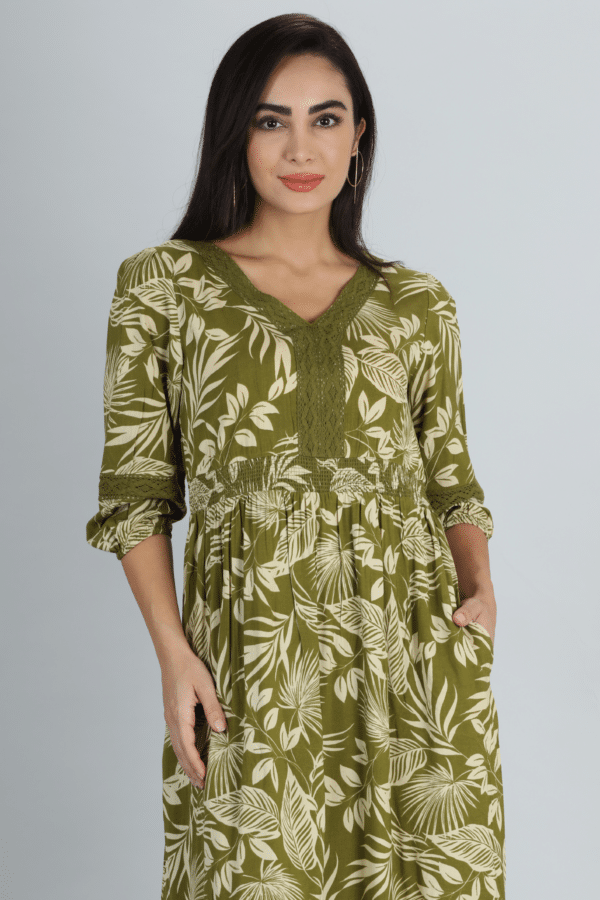 Olive Green Dress Maxi For Women