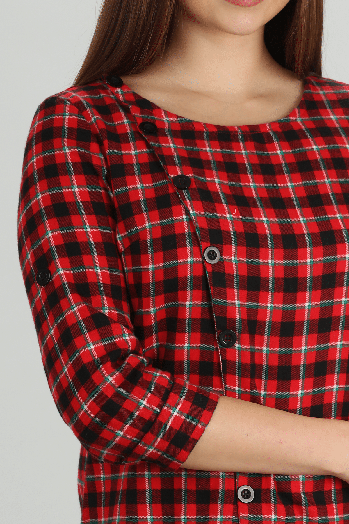 Checks Red Top For Women