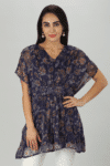 Blue Kimono Sleeve Top For Women