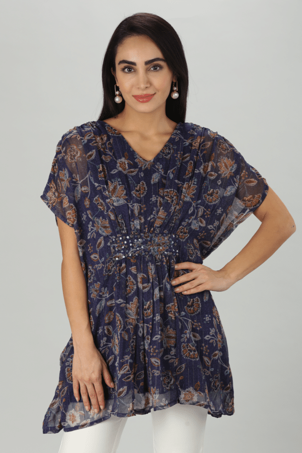 Blue Kimono Sleeve Top For Women