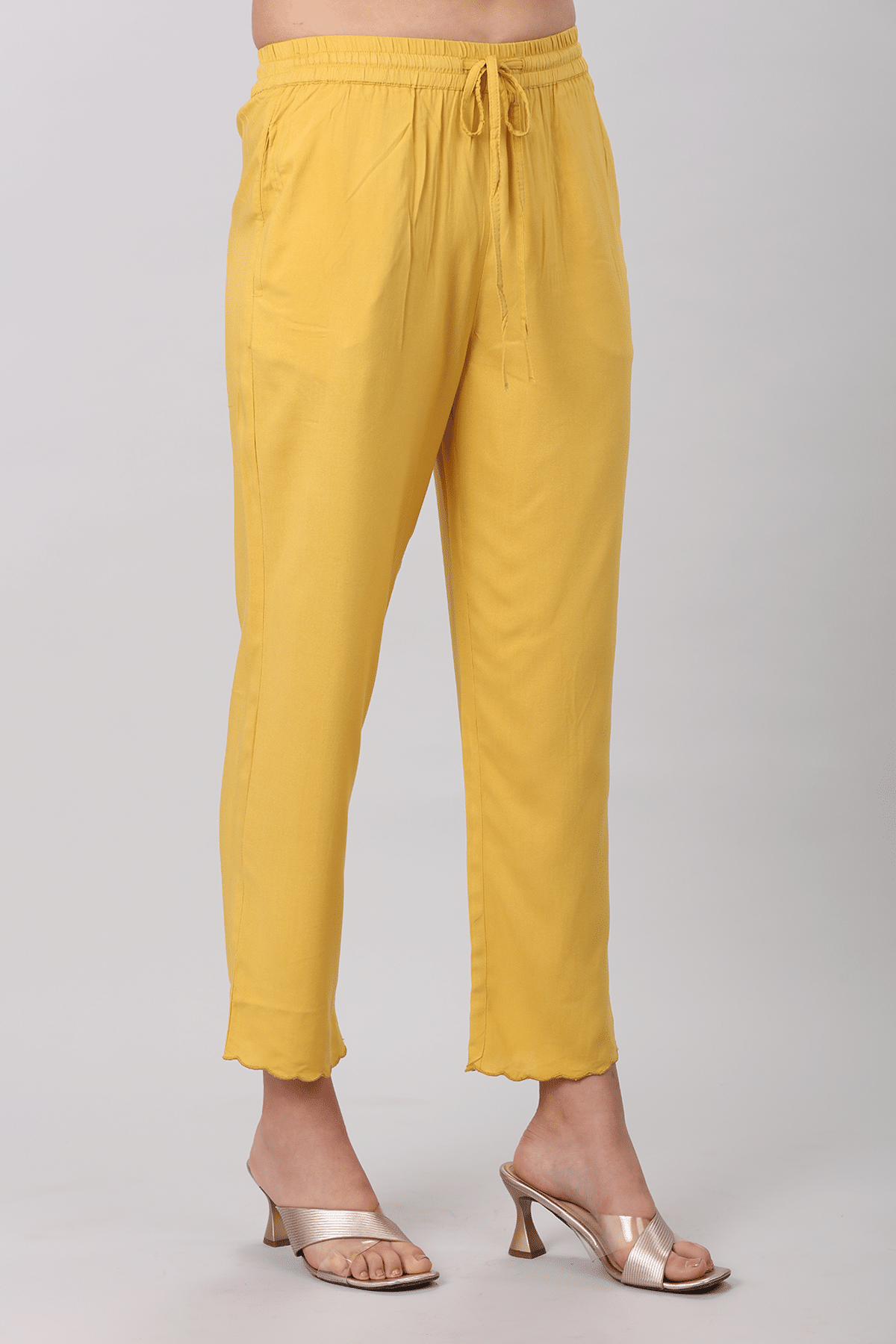 Mustard Colour Palazzo For Ladies