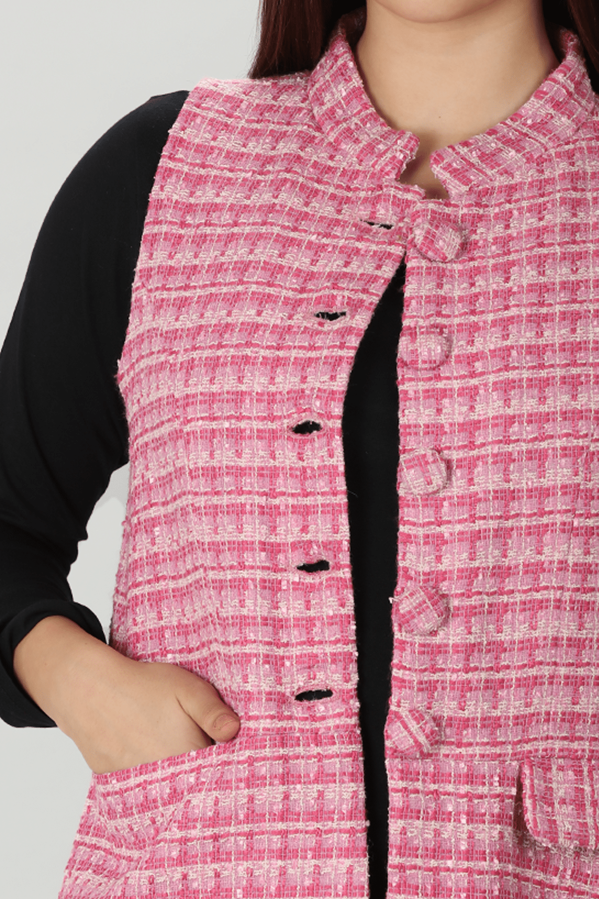 Pink Sleeveless Jacket Women