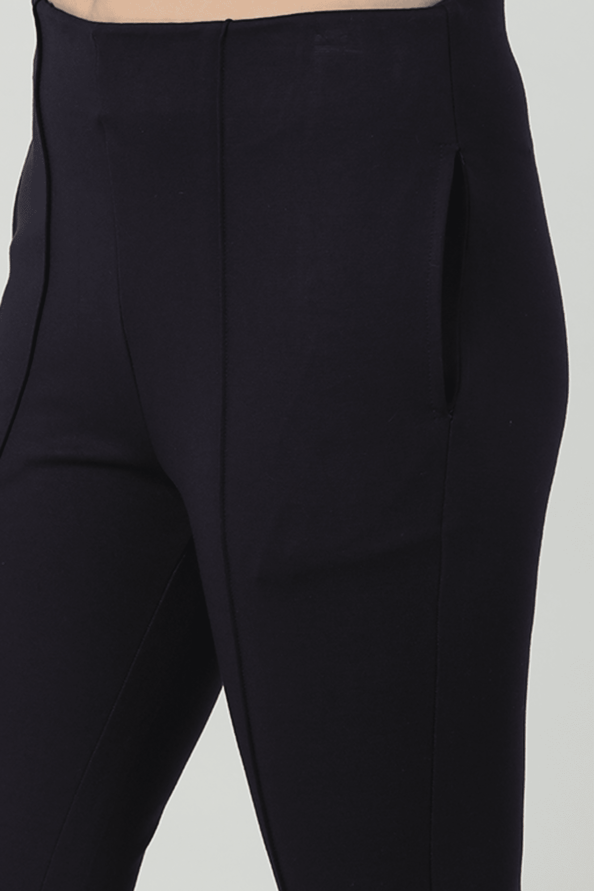 Charcoal Black Solid Pants For Ladies