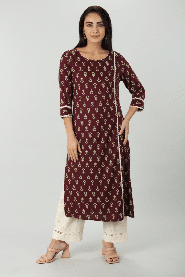 Printed Brown Kurtis For Women