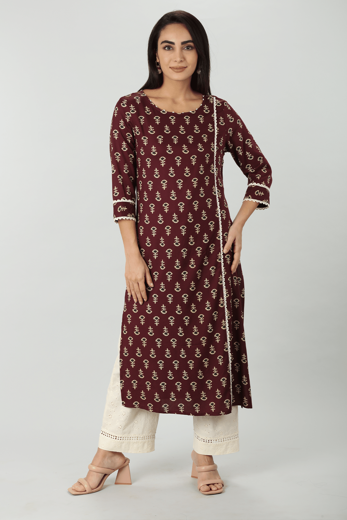 Printed Brown Kurtis For Women