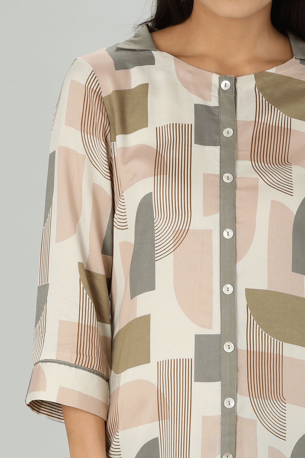Printed Beige Kurta Women