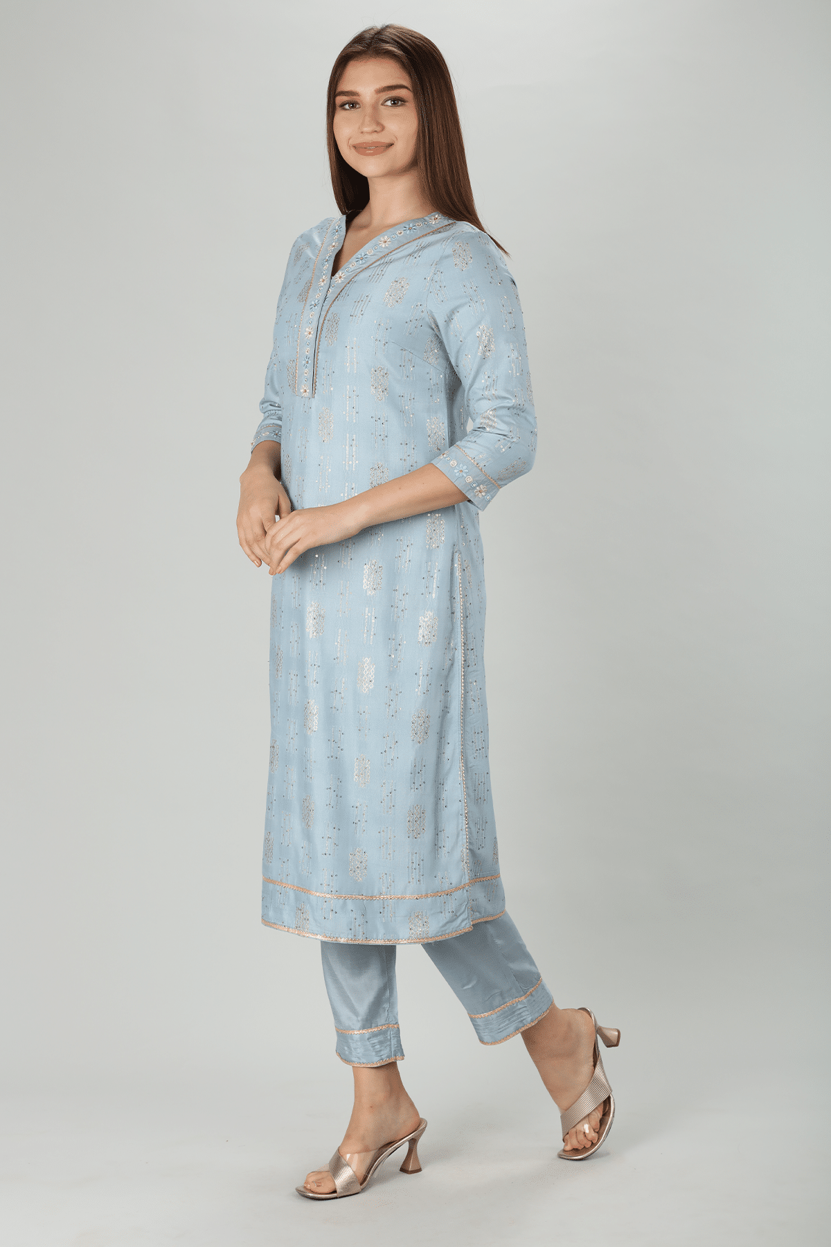 Blue Kurta For Ladies