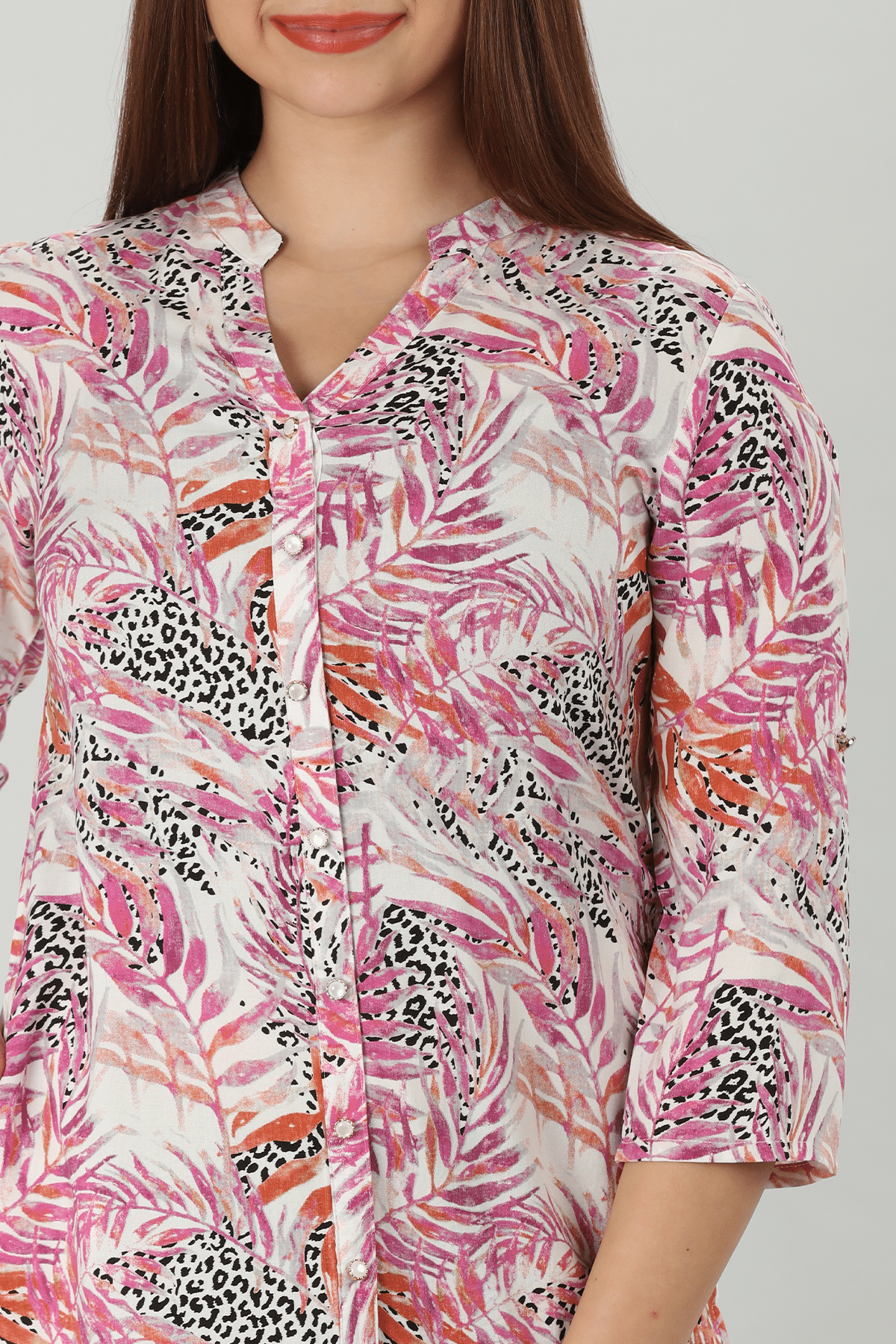 Printed Pink Shirt Women