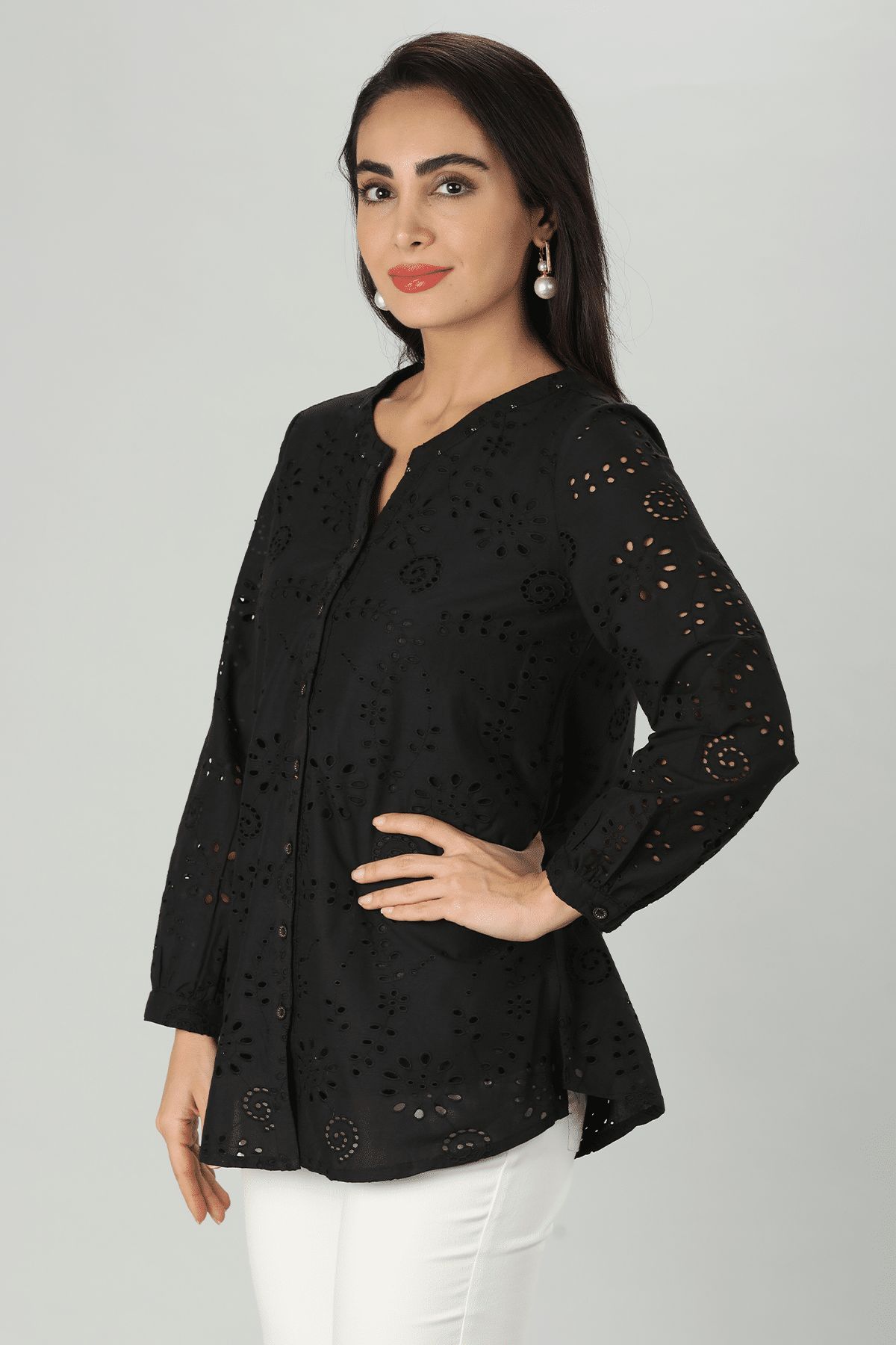 Black Embroidered Top Online