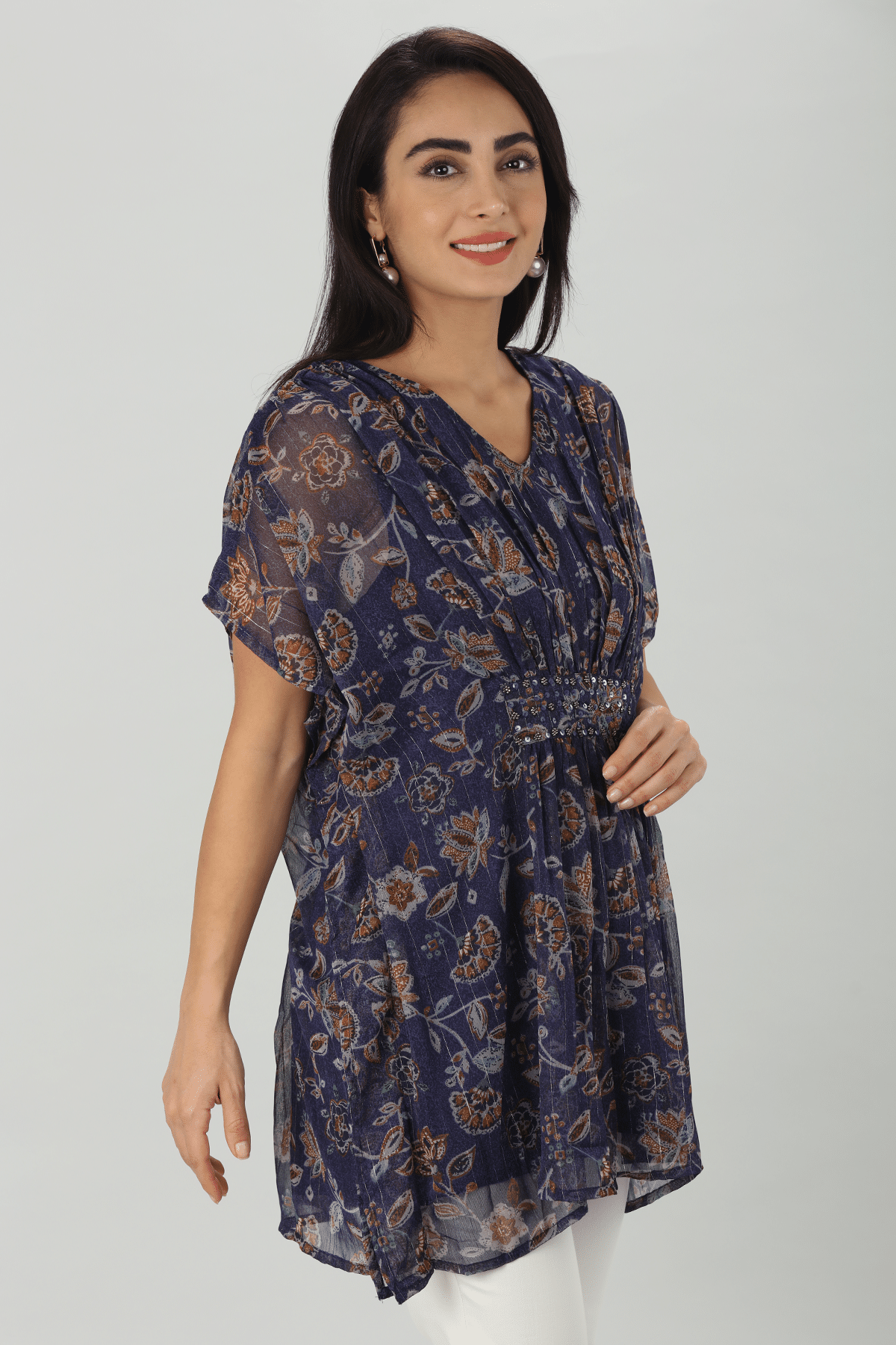 Floral Chiffon Kimono Top - Image 3