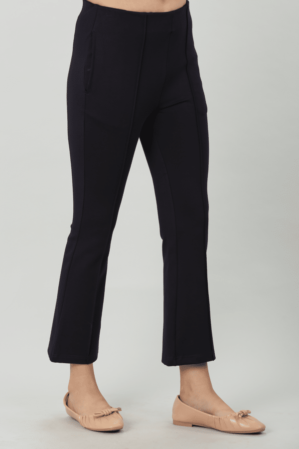 Charcoal Black Solid Pants For Ladies