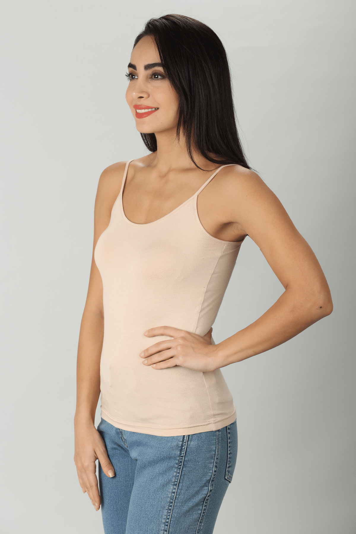 Solid Cream Camisole For Women