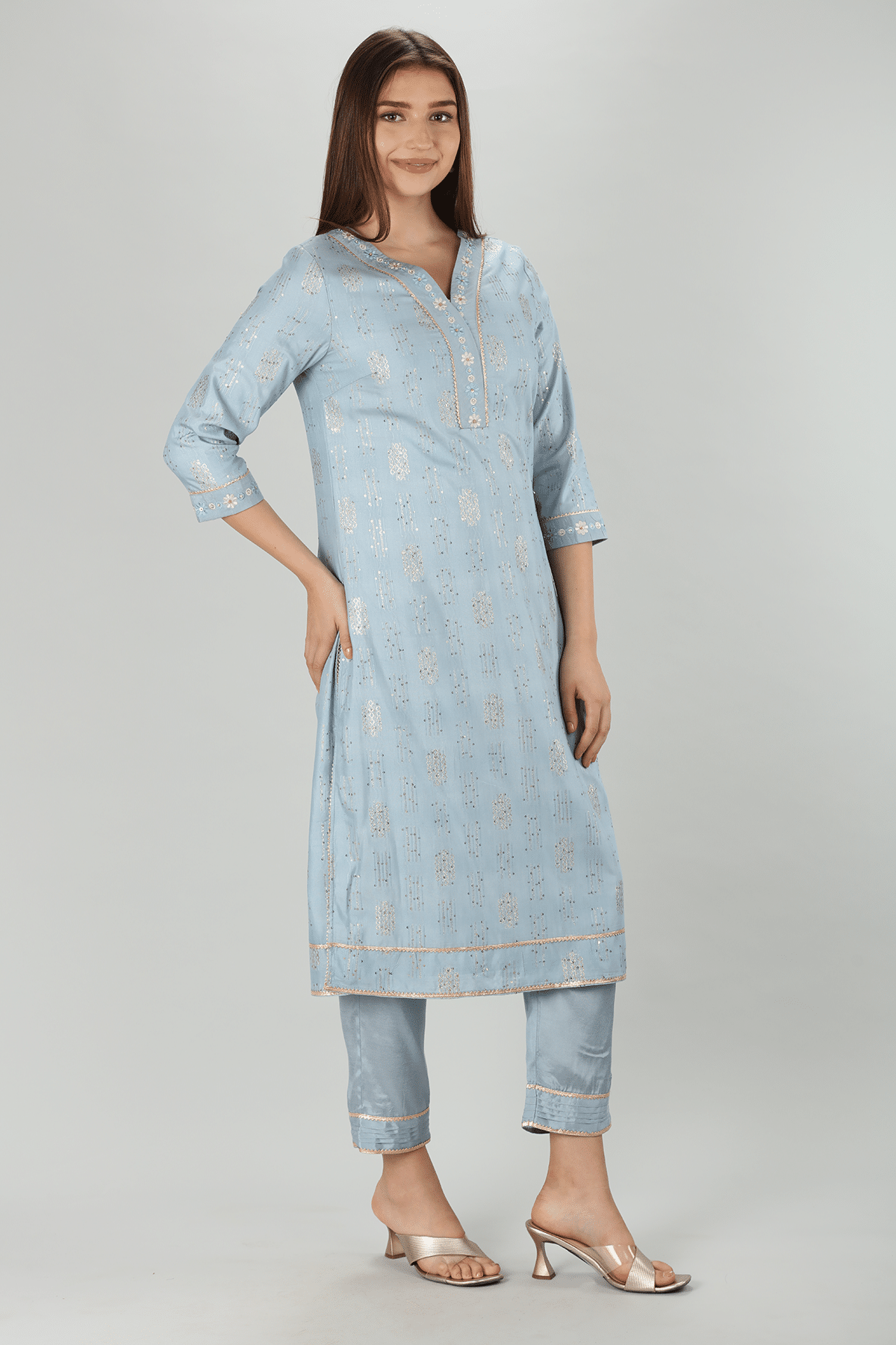 Blue Kurta For Ladies