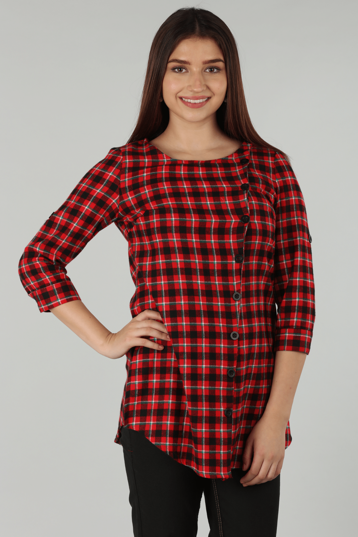 Checks Red Top For Women