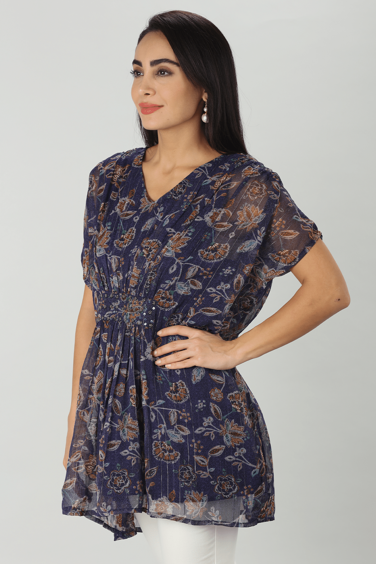 Floral Chiffon Kimono Top - Image 4