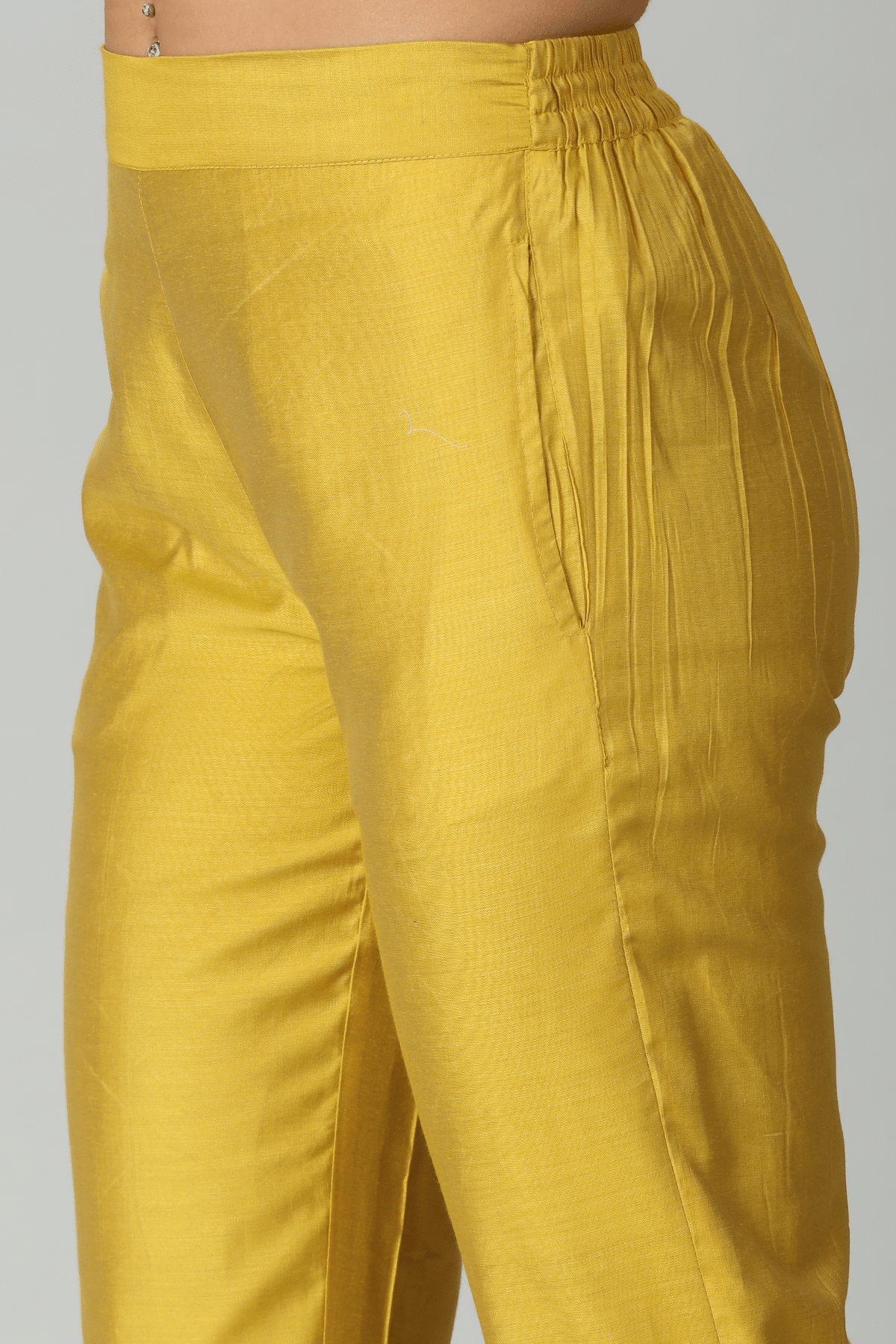 Solid Yellow Palazzo Pants For Woman