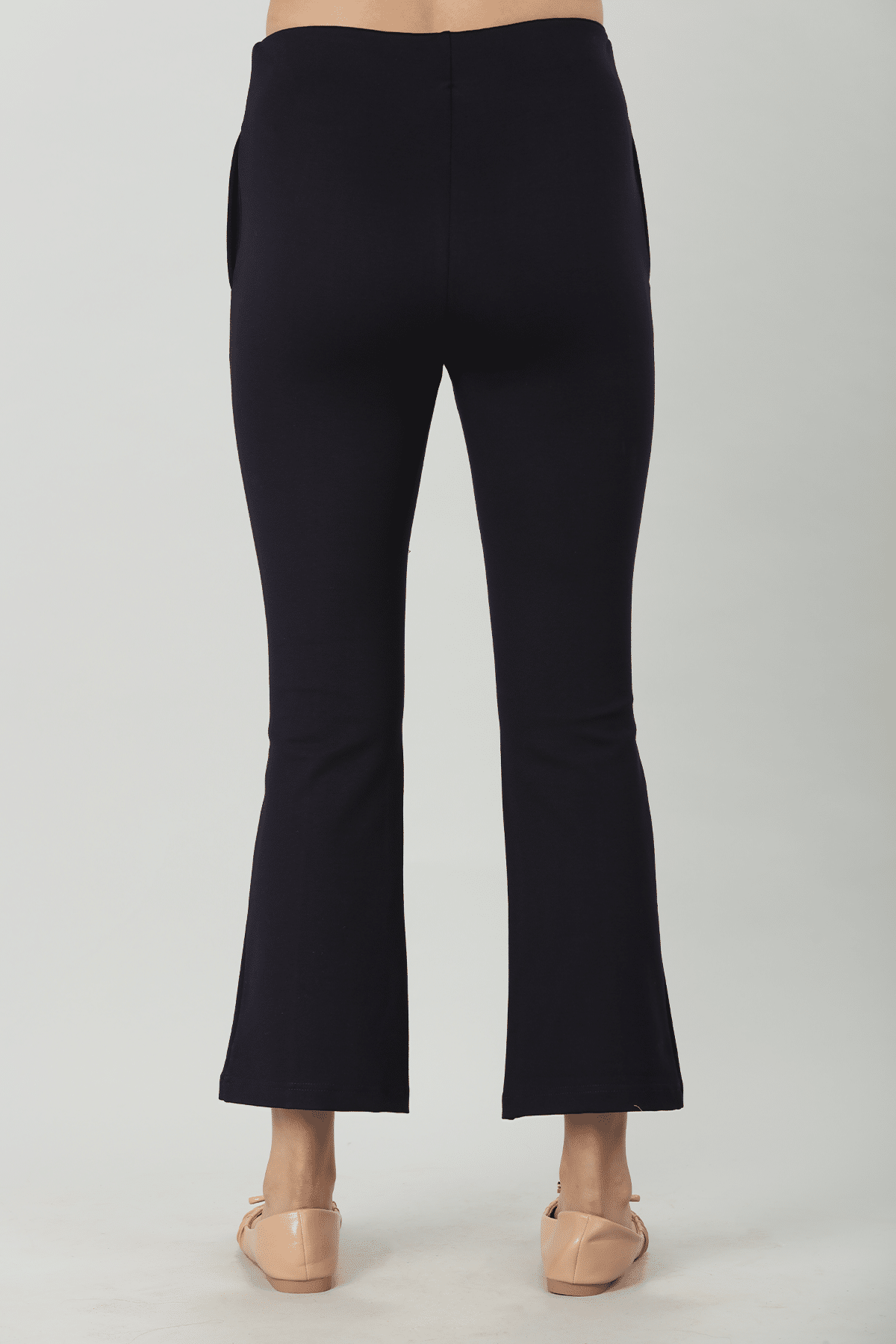 Charcoal Black Solid Pants For Ladies