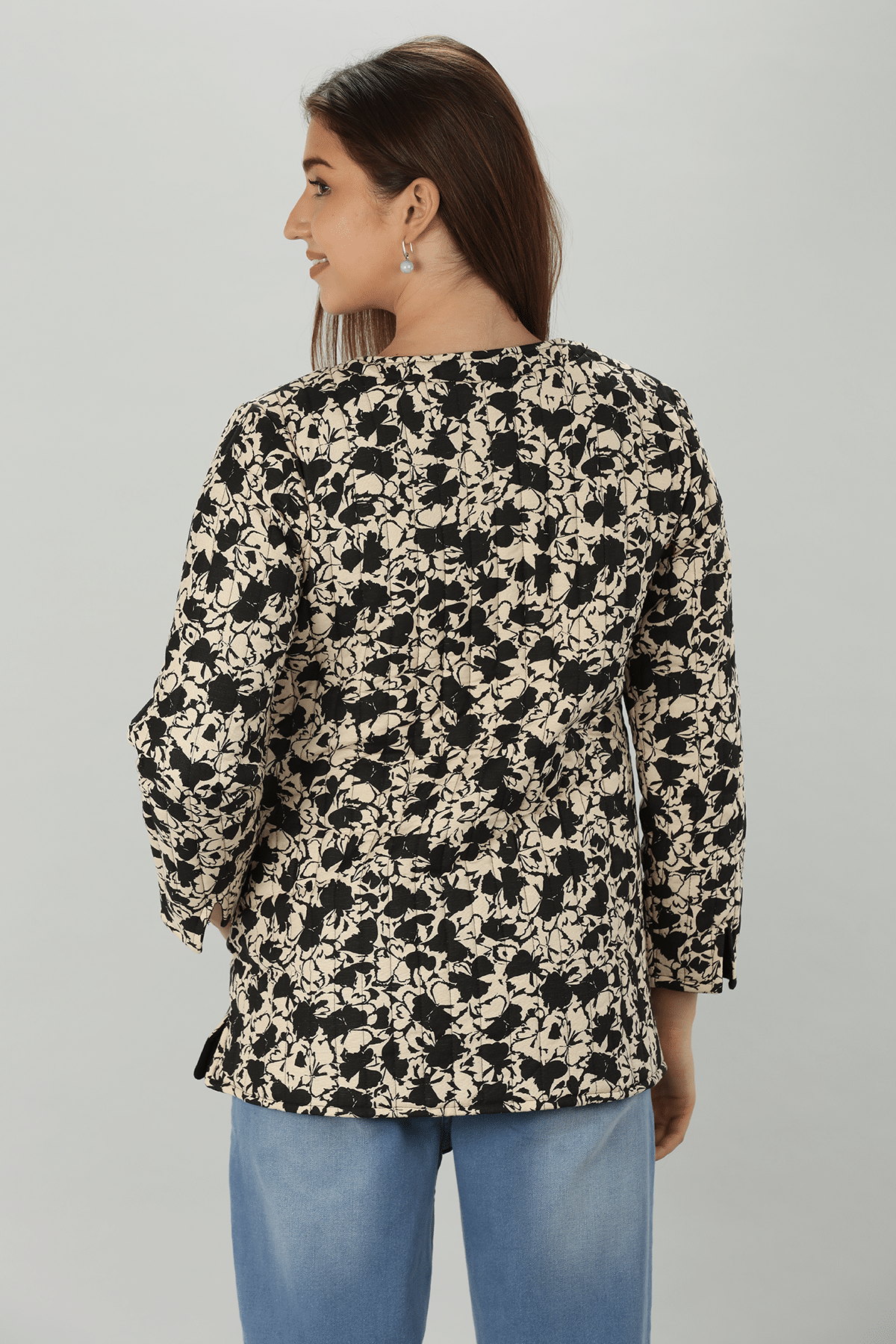 Black Printed Jacket Women