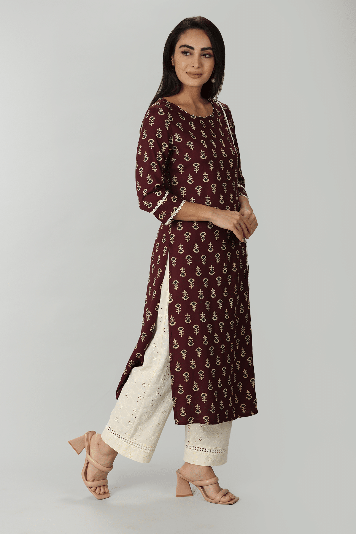 Printed Brown Kurtis For Women