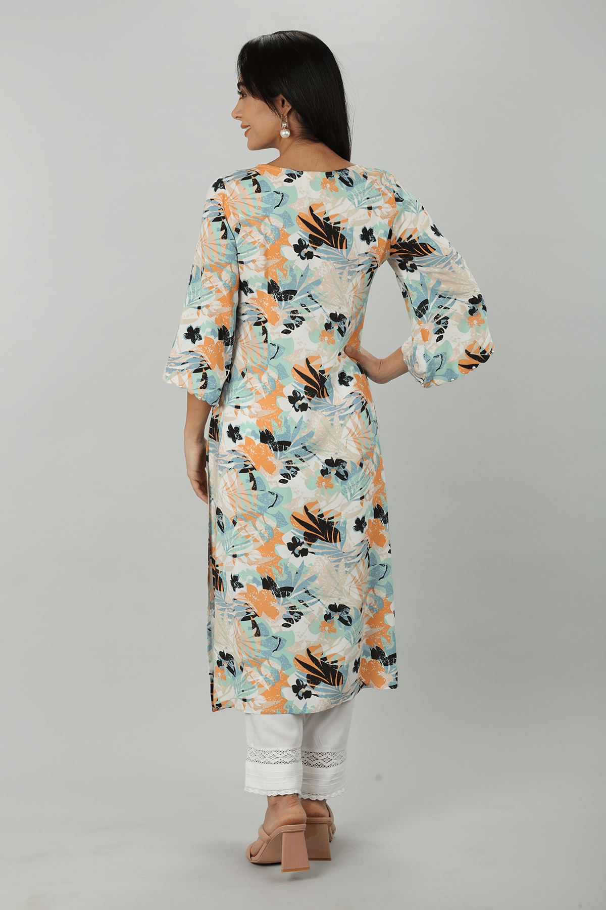 Printed Blue Kurta For Women
