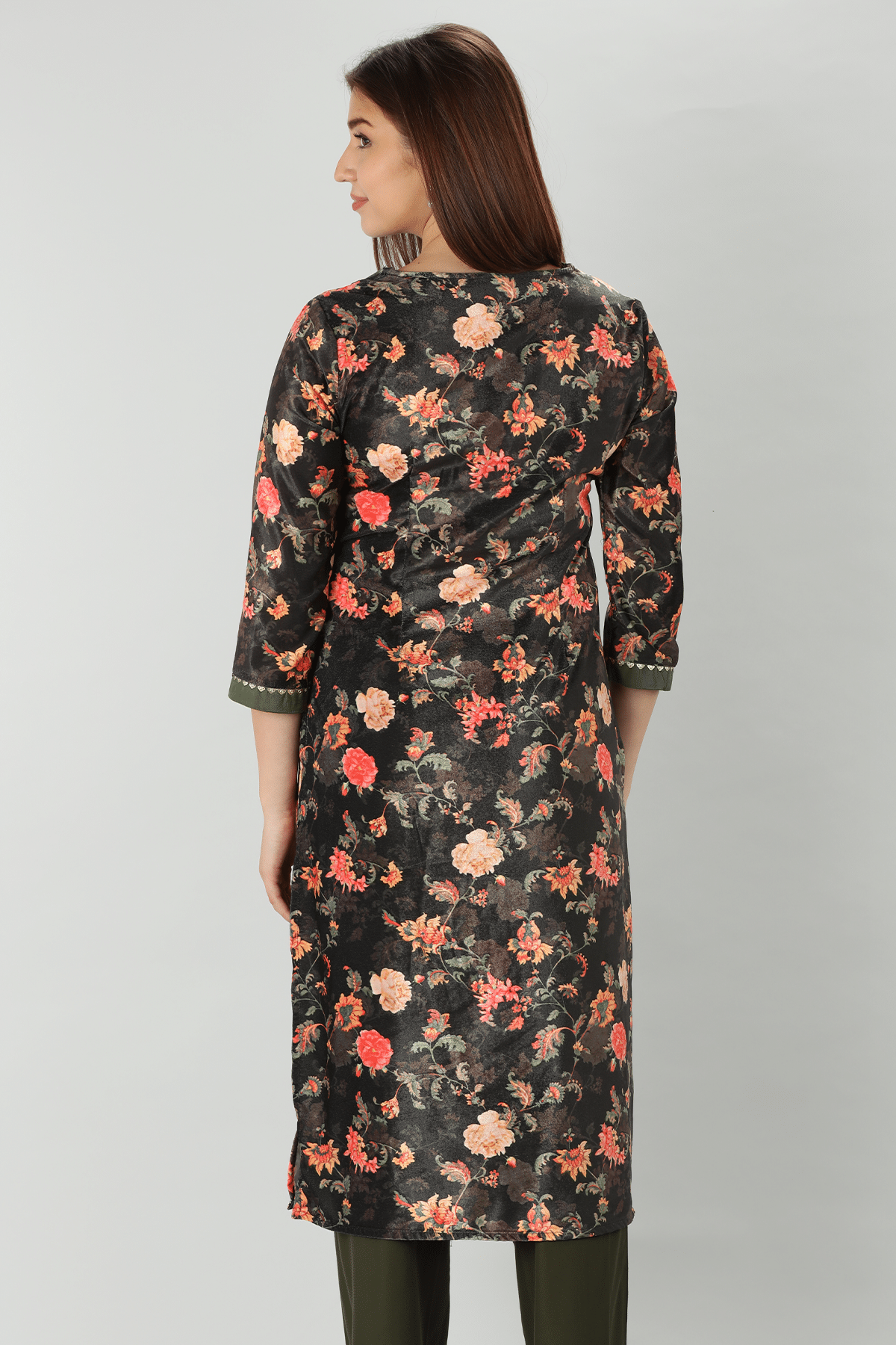 Dark Charcoal Kurta For Woman