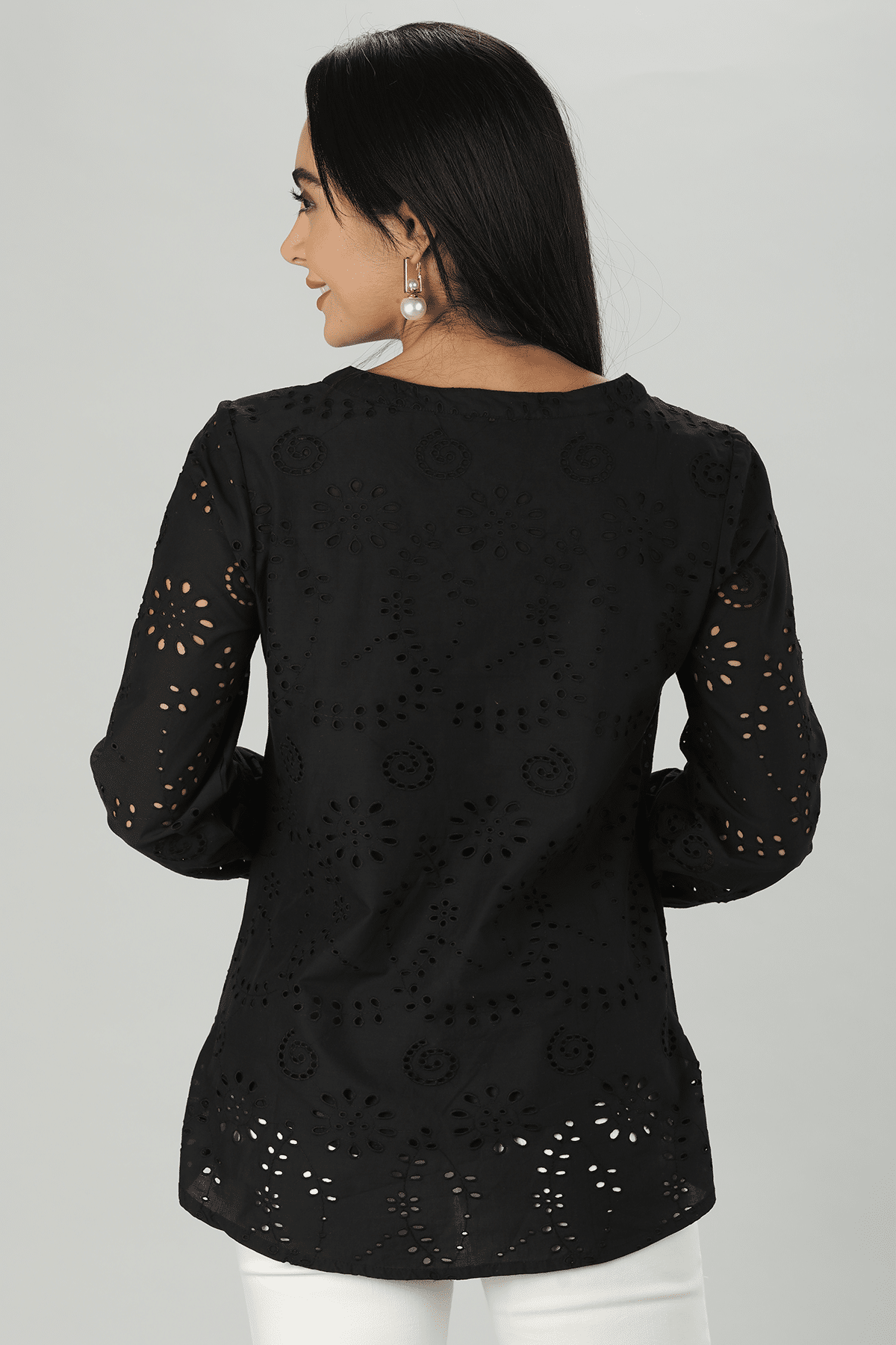 Black Embroidered Top Online