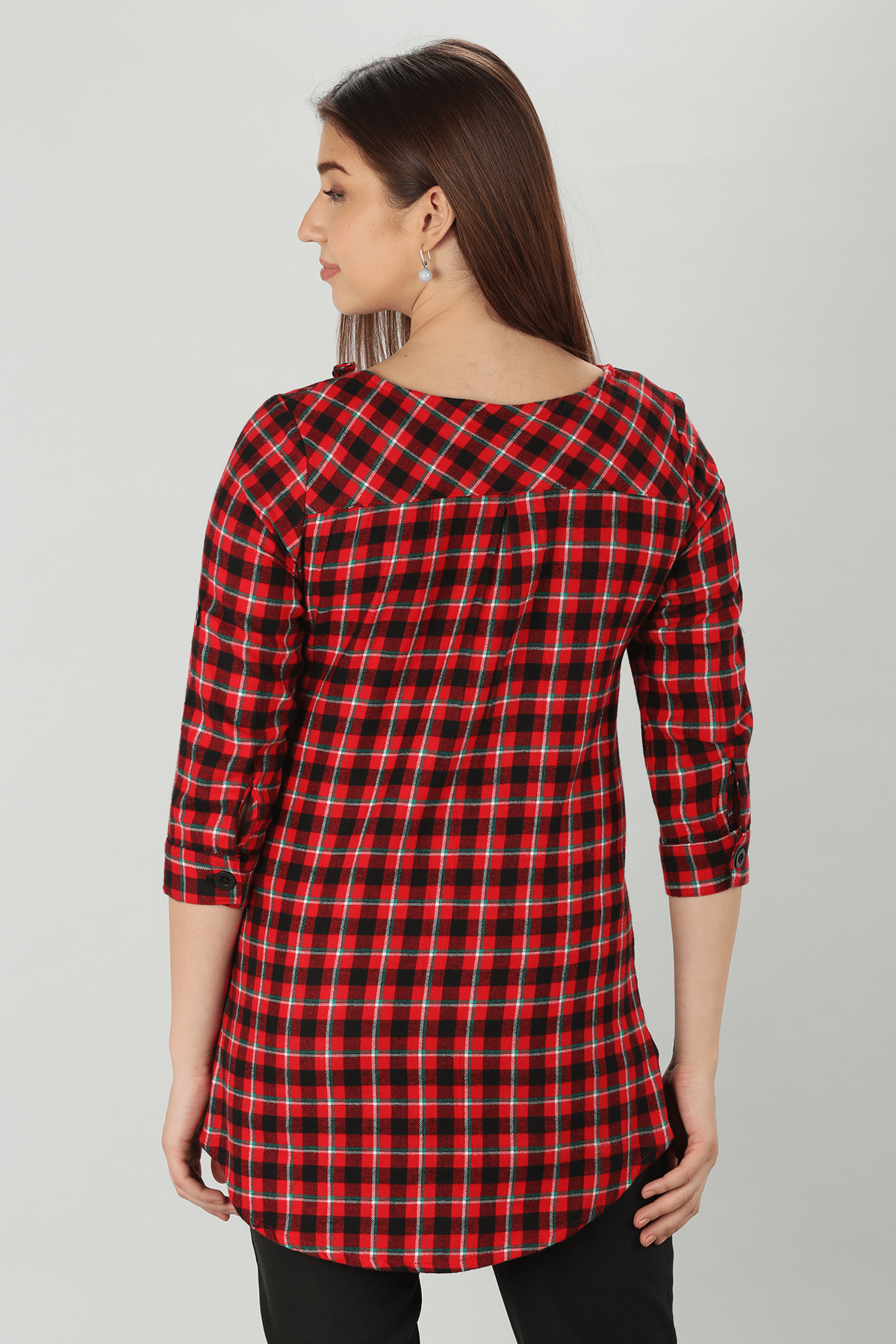 Checks Red Top For Women