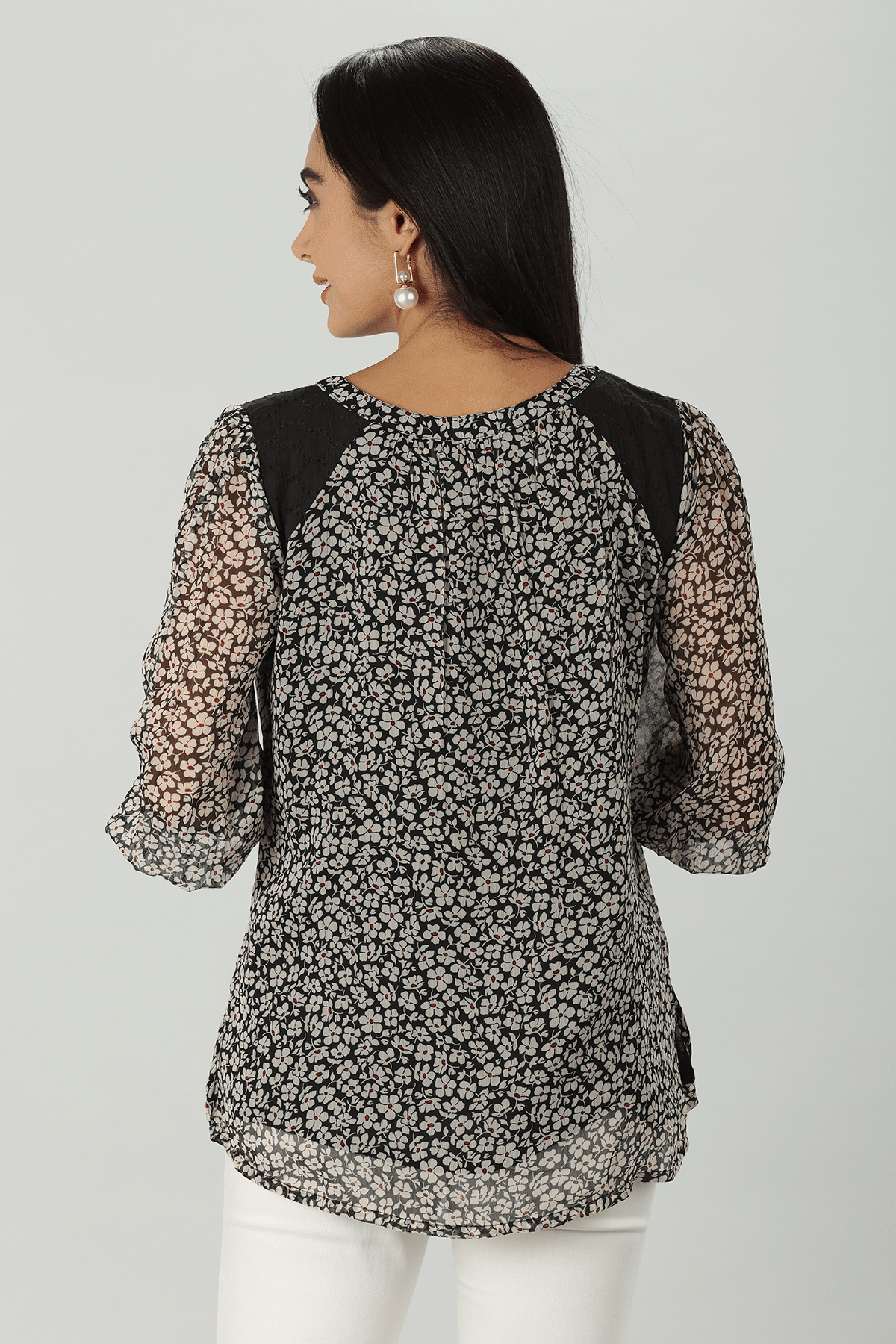 Printed Grey Top Ladies