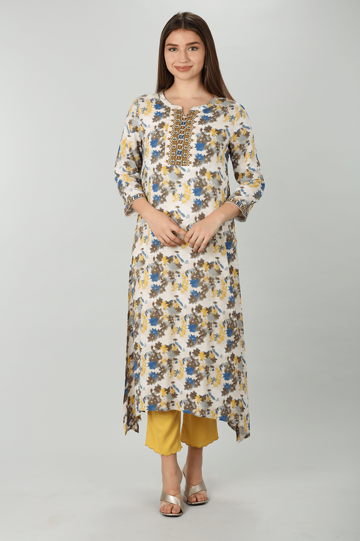 Mustard Colour Palazzo For Ladies