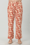 Printed Orange Co Ord Pant For Woman