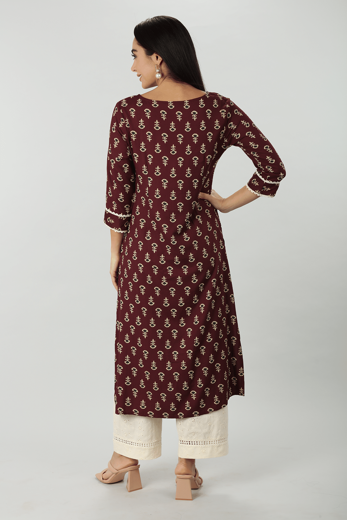 Printed Brown Kurtis For Women