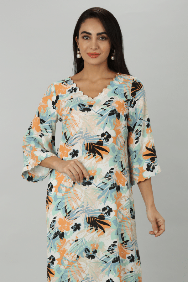 Printed Blue Kurta For Women