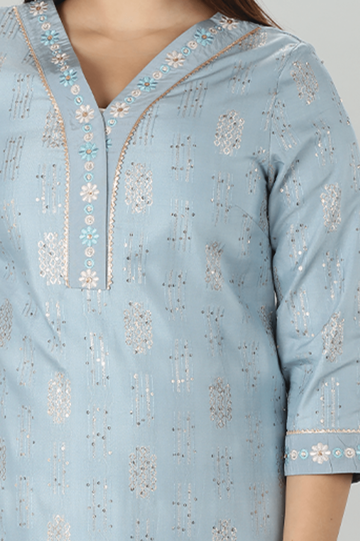 Blue Kurta For Ladies