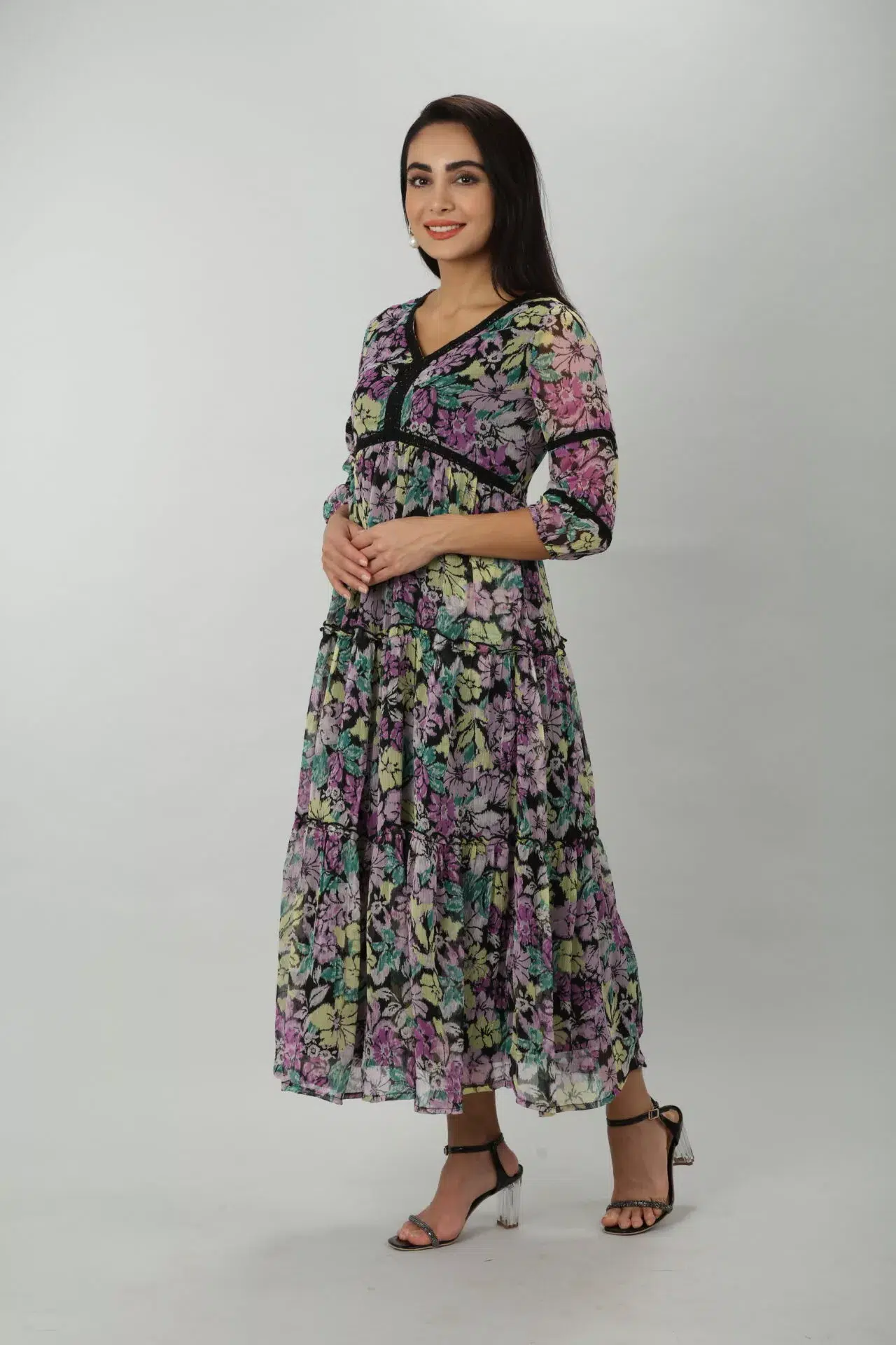 Purple Chiffon Dress For Women