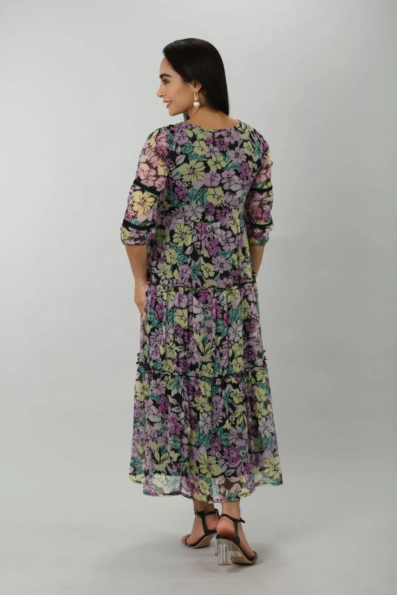 Purple Chiffon Dress For Women